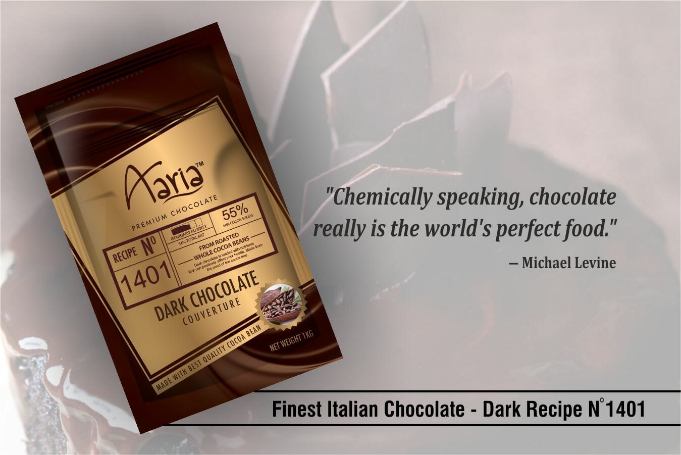 dark chocolate couvertures by aariafoods
